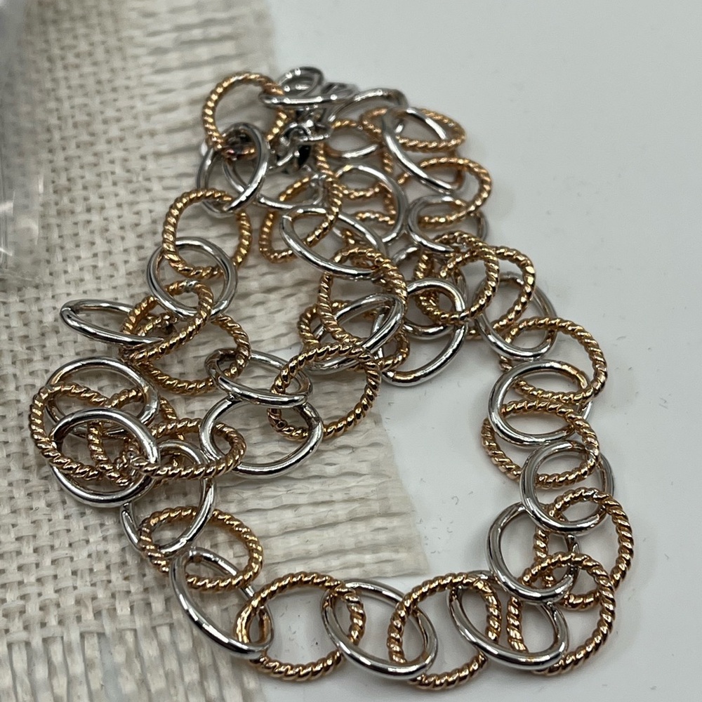 925 Italy Milor Two-Tone Sterling Silver Necklace ~18" - Picture 13 of 17